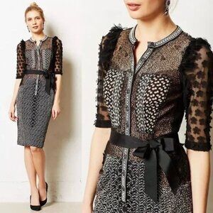 Beguile Byron Lars Anthropologie Allusion Sheath Midi Dress Size 6